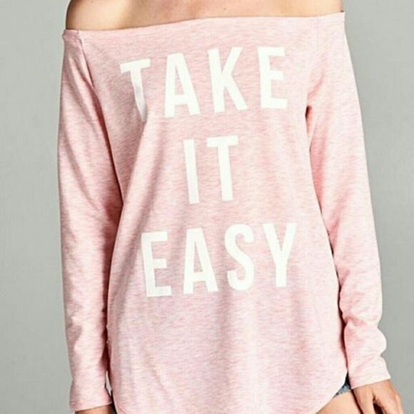 LAST ONE! Lounge Long Sleeve Off the Shoulder Top size Small - Picture 1 of 4